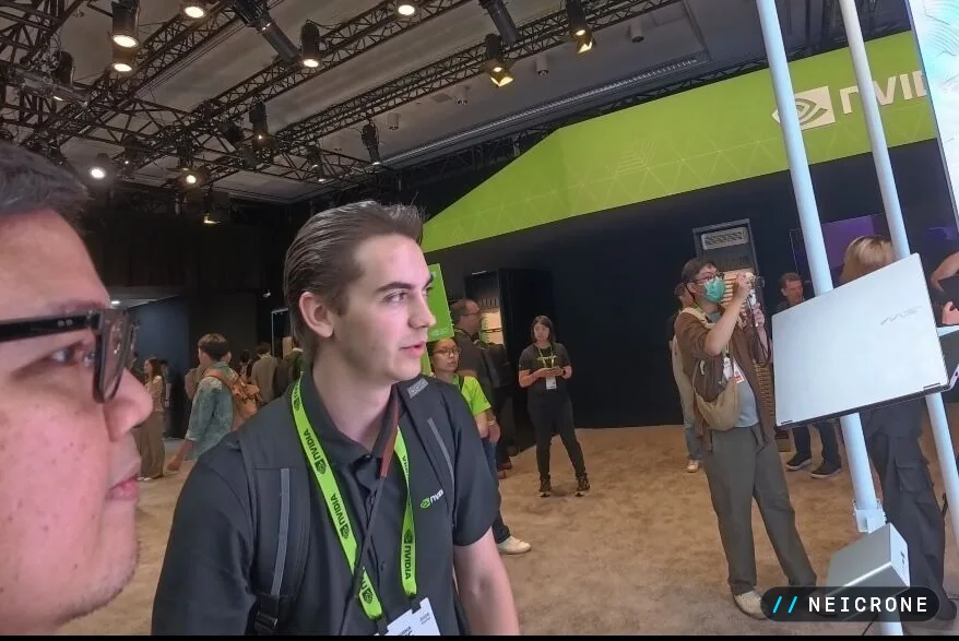 Attendees and NVIDIA staff on the GTC show floor